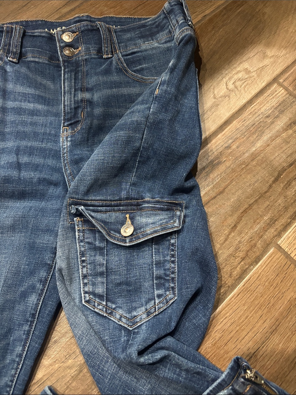 American Eagle Outfitters Blue Cargo Jegging - Picture 4 of 9